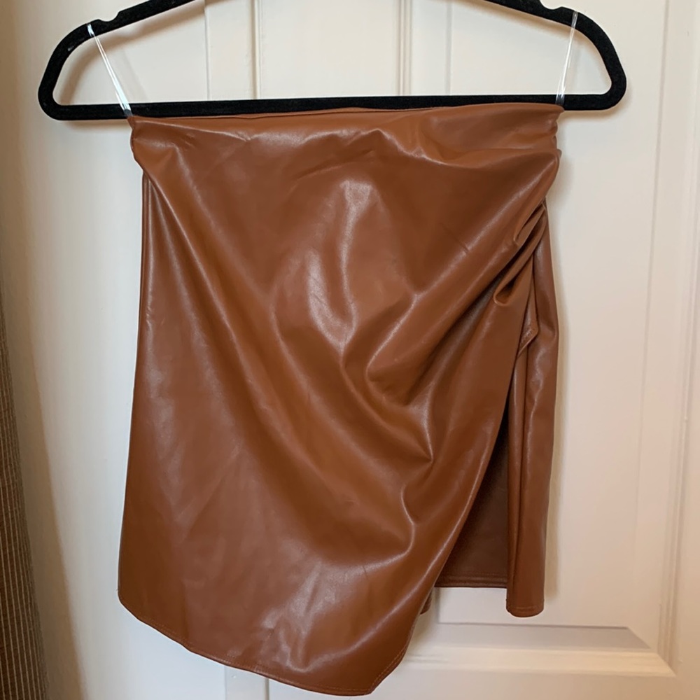 Windsor Light Brown Faux Leather Skirt - Size S (Unworn)